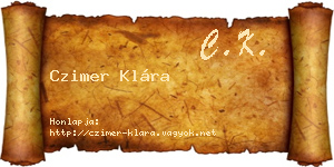 Czimer Klára névjegykártya